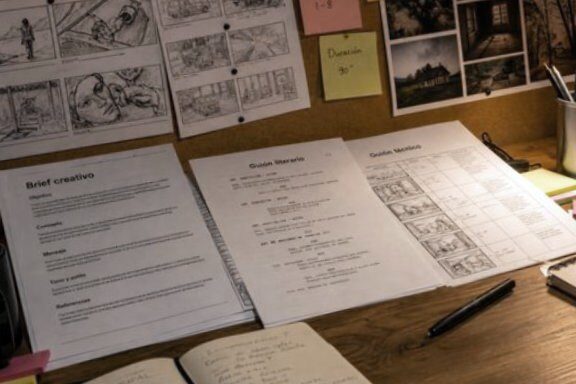 Brief creativo, guión y storyboard de entrada al pipeline de producción