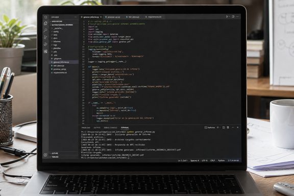 Script de procesamiento en ejecución